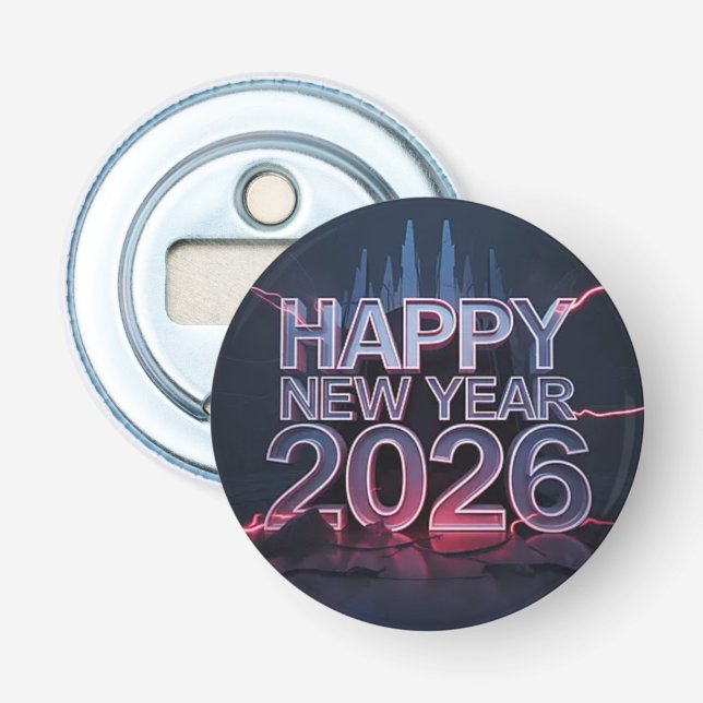 Esthetic Badge — 2026 Year Pin Button Flaschenöffner (Vorderseite)