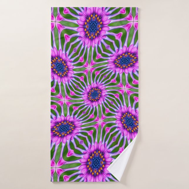Esthetic Daisy Pattern Badehandtuch (Badehandtuch)