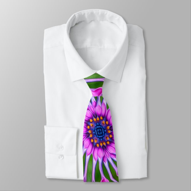 Esthetic Daisy Pattern Krawatte (Gebunden)