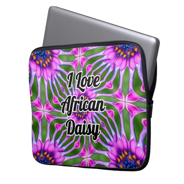 Esthetic Daisy Pattern Laptopschutzhülle (Vorderseite Links)