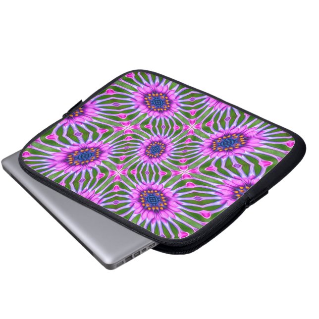 Esthetic Daisy Pattern Laptopschutzhülle (Vorne Knopf)