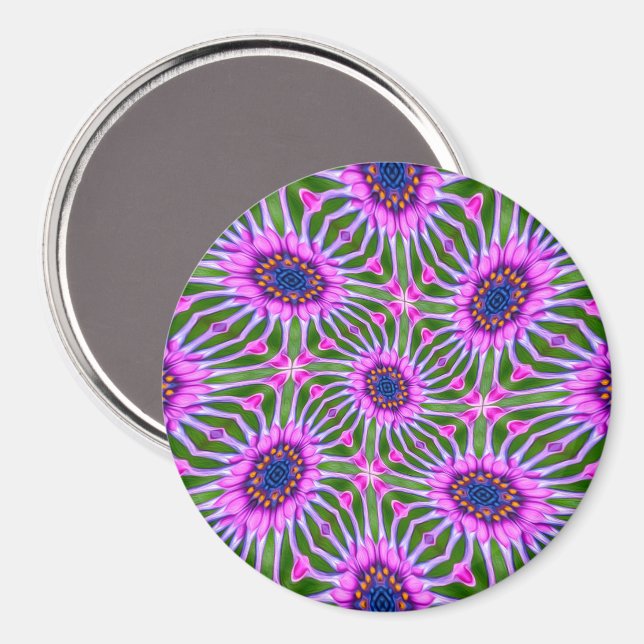 Esthetic Daisy Pattern Magnet (Vorderseite/Rückseite)