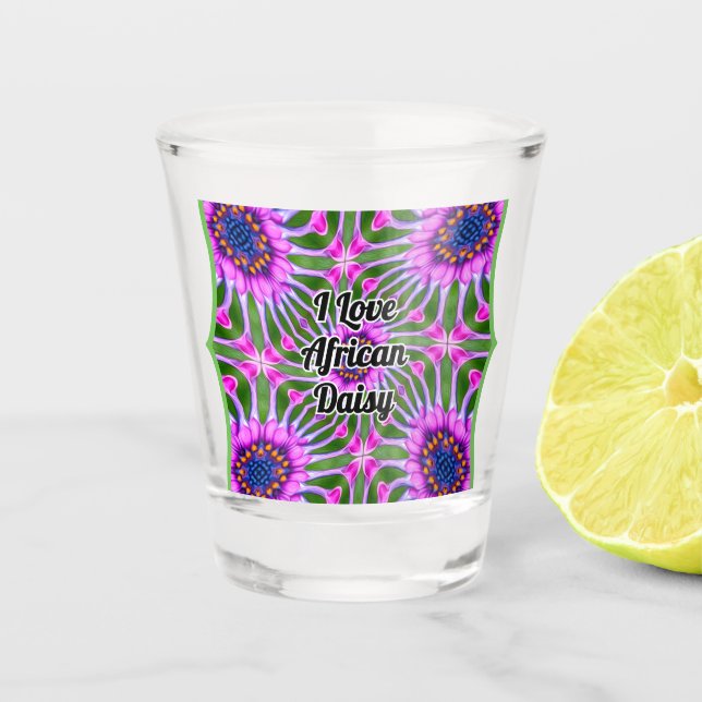 Esthetic Daisy Pattern Schnapsglas (Vorderseite)