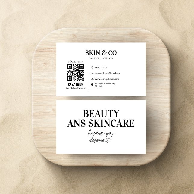 Esthetician Beauty Skincare Salon Minimalistisch Visitenkarte (Von Creator hochgeladen)