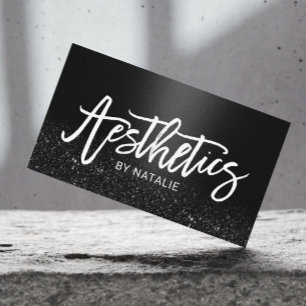Esthetician Black Glitter Skincare Aesthetic Visitenkarte