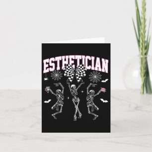 Esthetician Dancing Skeleton Halloween Bow Skin Karte