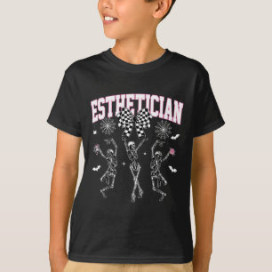 Esthetician Dancing Skeleton Halloween Bow Skin T-Shirt