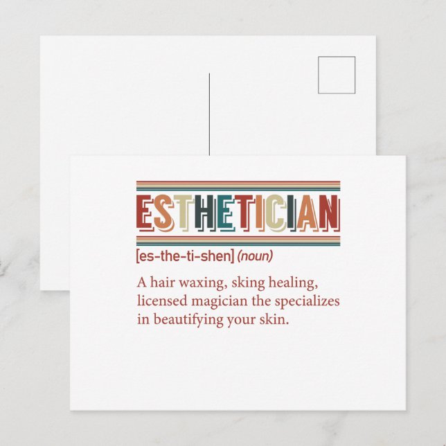 Esthetician Definition Retro Esthetician Postkarte (Vorne/Hinten)