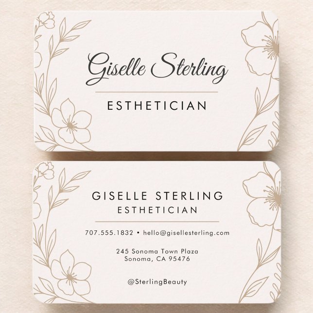 Esthetician Floral Botanical Visitenkarte (Von Creator hochgeladen)