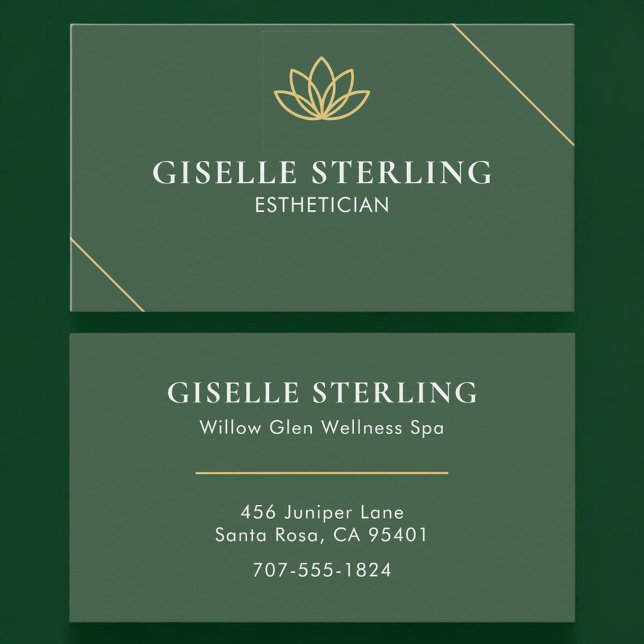 Esthetician Green Gold Visitenkarte (Von Creator hochgeladen)