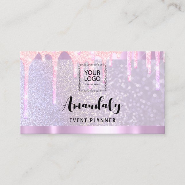 Esthetician Lash Nails Haar QR-Code Logo Rosa Trop Visitenkarte (Vorderseite)