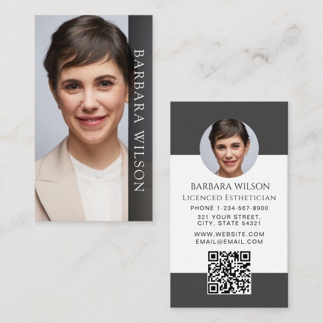 Esthetician Med Spa Luxury Beauty qr code Visitenkarte (Vorne/Hinten)