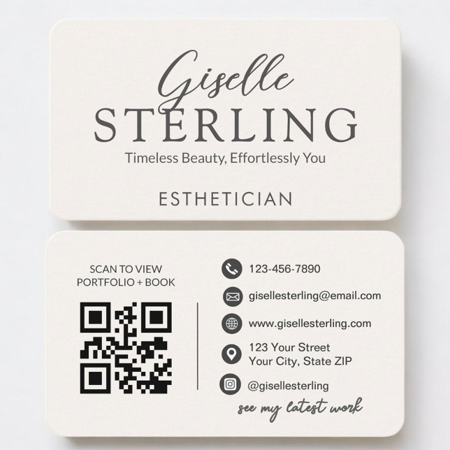 Esthetician Neutral QR Code Visitenkarte (Von Creator hochgeladen)