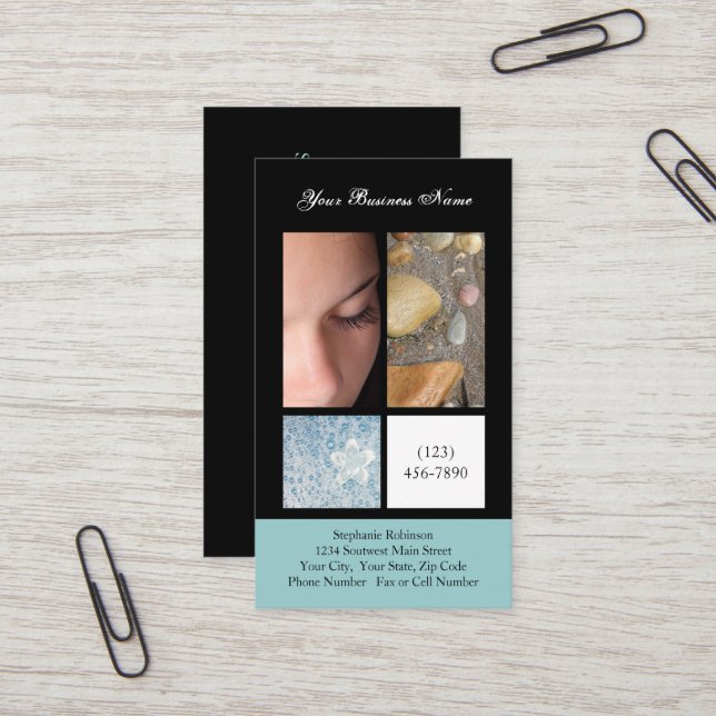 Esthetician opulent de peau de salon de cartes de (Devant/Arrière en situation)
