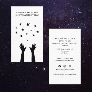 Esthetician Skincare Hands Stars Spaß Social Media Visitenkarte