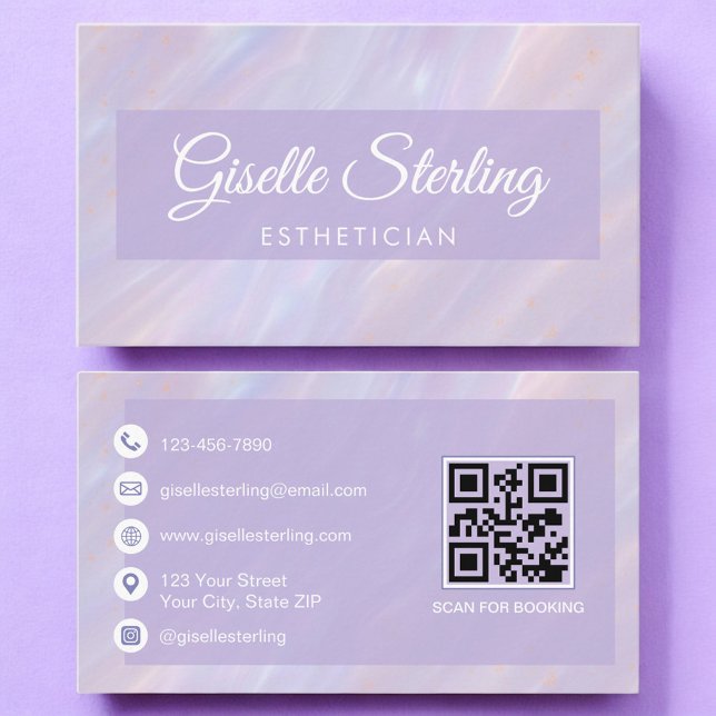 Esthetiker QR Code Iridescent Pastel Opal Visitenkarte (Von Creator hochgeladen)