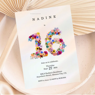 Esthétique Sweet 16 Invitation Anniversaire Modern