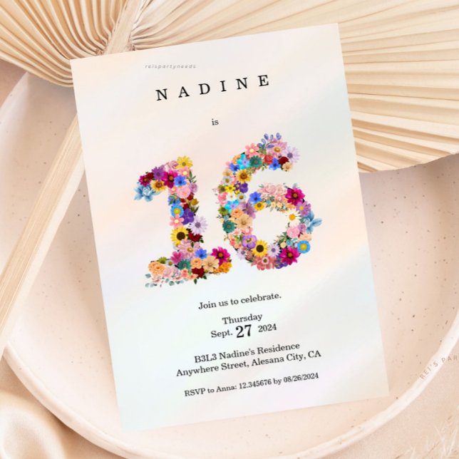 Esthétique Sweet 16 Invitation Anniversaire Modern (Créateur téléchargé)