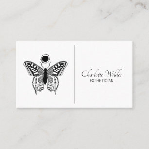 Esthetische Skincare-Butterfly-Logo Visitenkarte