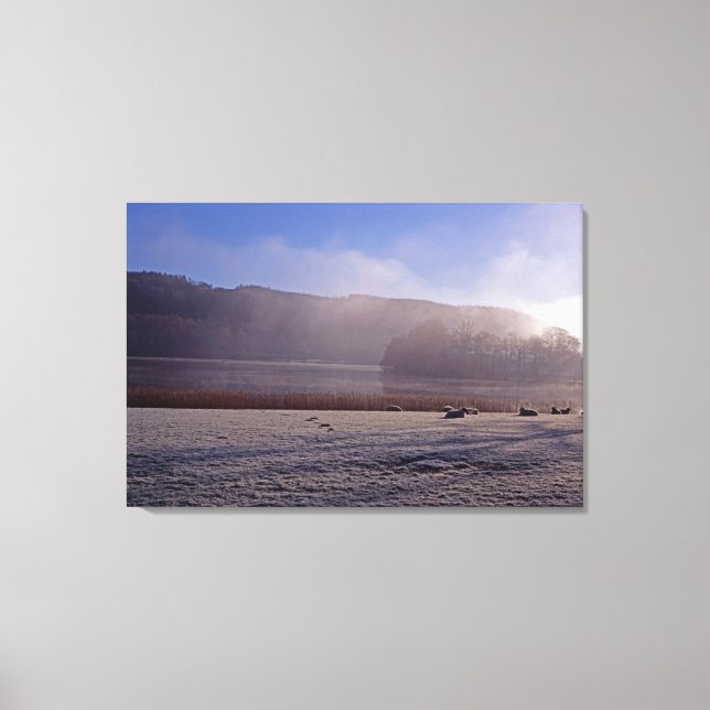Esthwiate Water Winter Holiday Card Leinwanddruck (Vorderseite)