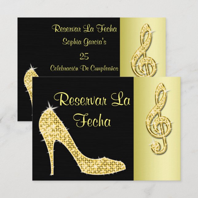 Estilete Eorado und Violinschlüssel 25th Save The Date (Vorne/Hinten)
