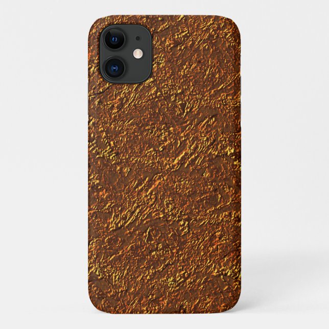 Estilo alvenaria rústica marrom e tom dourado Case-Mate iPhone hülle (Rückseite)