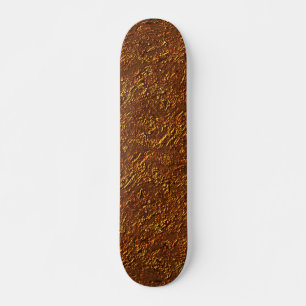 Estilo alvenaria rústica marrom e tom dourado skateboard