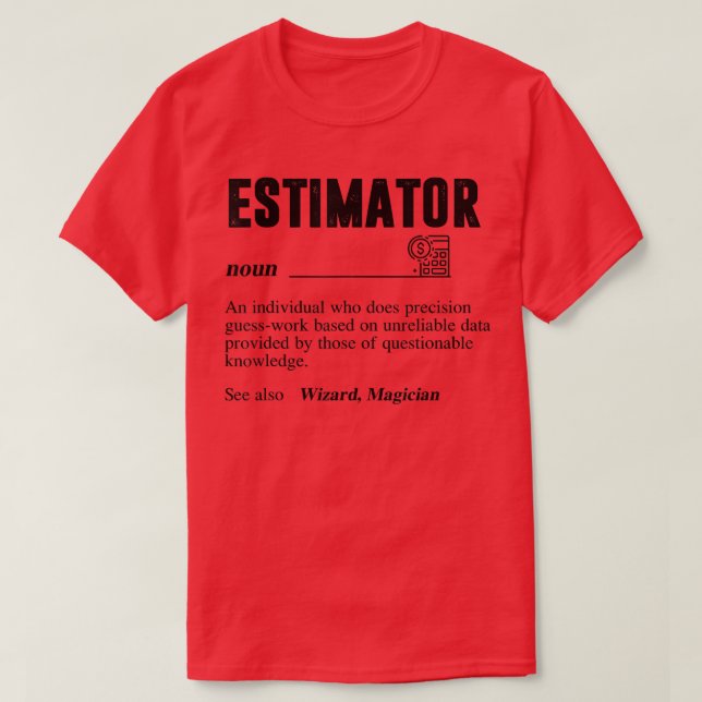 Estimator Definition, lustige Angebotstitel für M T-Shirt (Design vorne)