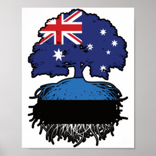 Estland Australien Tree Roots Poster