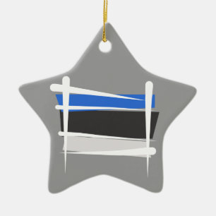 Estland-Bürsten-Flagge Keramik Ornament
