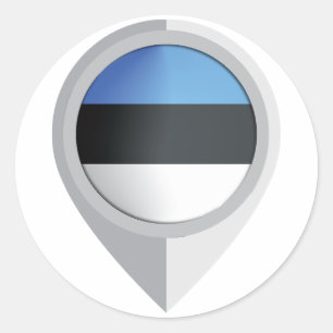 Estland Button Standortflagge Runder Aufkleber