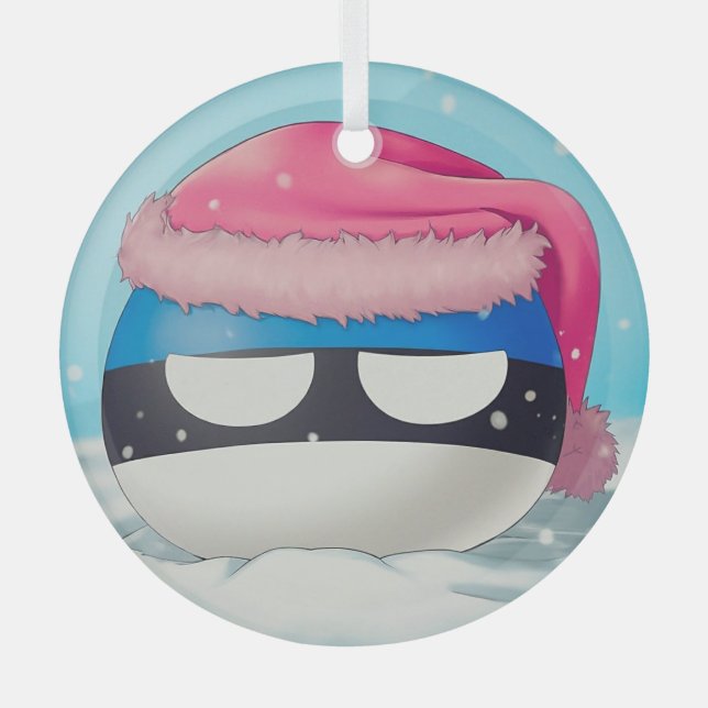 Estland Countryball Christmas Polandballs Ornament Aus Glas (Vorderseite)