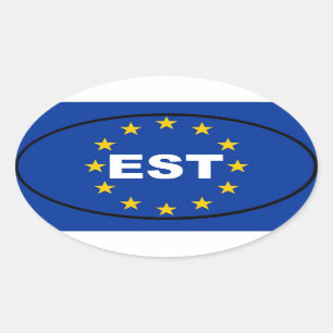 Estland - EST - Europäische Gewerkschaft Ovaler Aufkleber