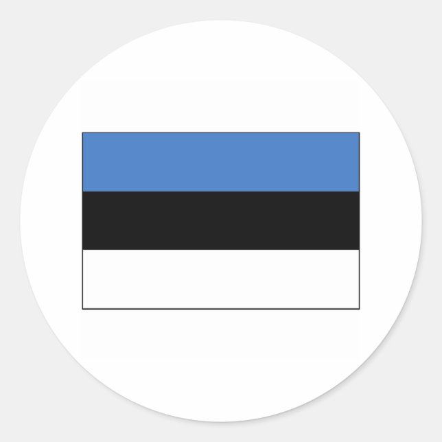 Estland FLAG International Runder Aufkleber (Vorderseite)