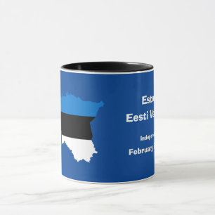 Estland Flag Map-Tasse Tasse