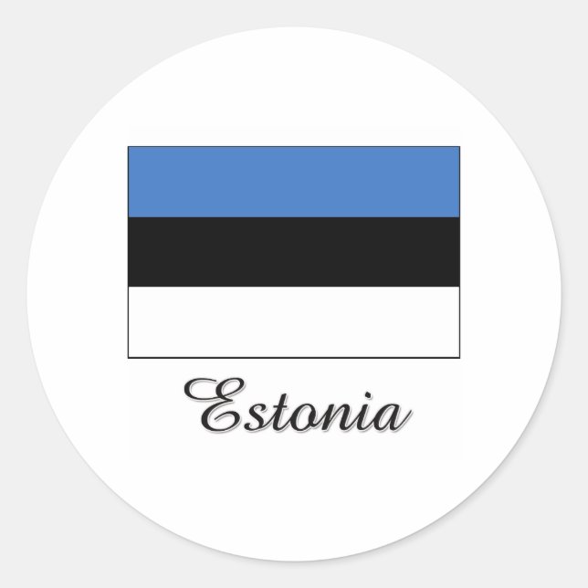 Estland-Flag Runder Aufkleber (Vorderseite)
