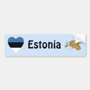 Estland-Flagge Herz + Karte Aufkleber Autoaufkleber
