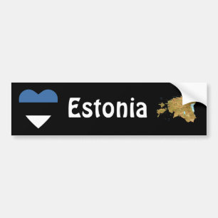 Estland Flagge Herz + Karte Aufkleber Autoaufkleber