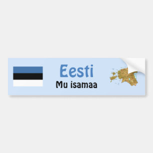 Estland-Flagge + Karte Autoaufkleber