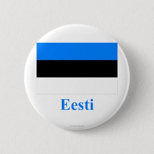 Estland-Flagge mit Namen in estnischem Button (Vorderseite)