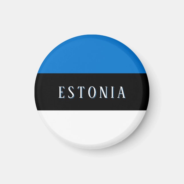 Estland-Flagge (mit Text) Magnet (Vorne)