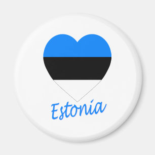 Estland-Flaggen-Herz Magnet