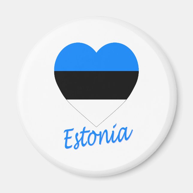 Estland Flaggenherz Magnet (Vorne)