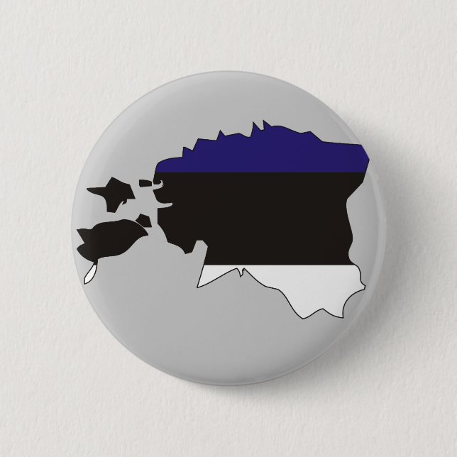 Estland-Flaggenkarte Button (Vorderseite)