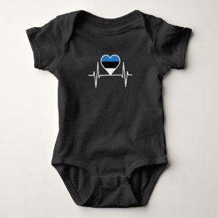 Estland Herzschlag Estland-Flagge Baby Strampler
