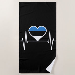 Estland Herzschlag Estland-Flagge Strandtuch