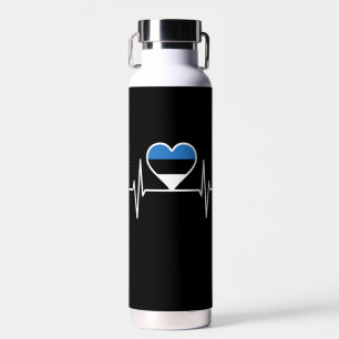 Estland Herzschlager Flagge Trinkflasche