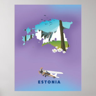 Estland Illustriertes touristisches Plakat