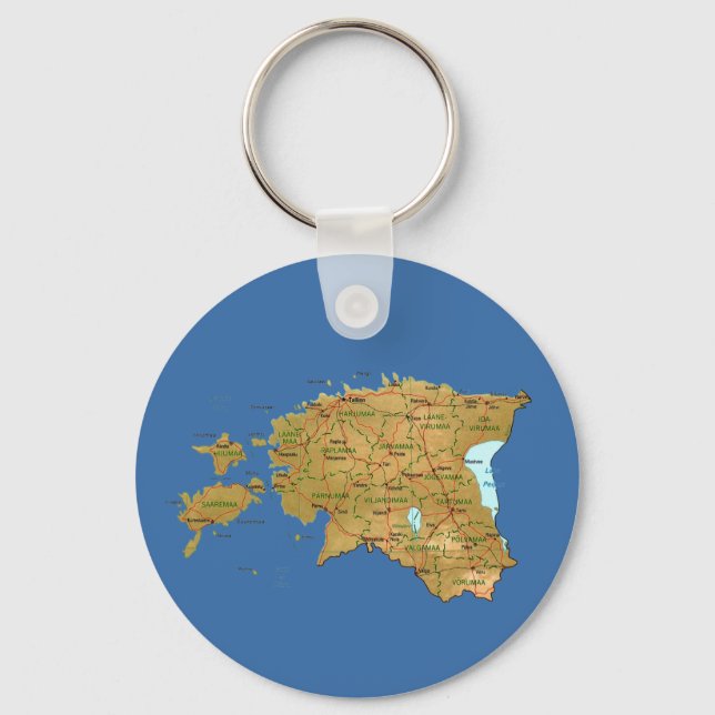 Estland Karte Schlüsselanhänger (Vorderseite)
