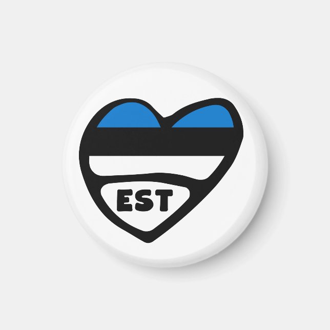 Estland Ländercode Flaggenherz, EST Magnet (Vorne)